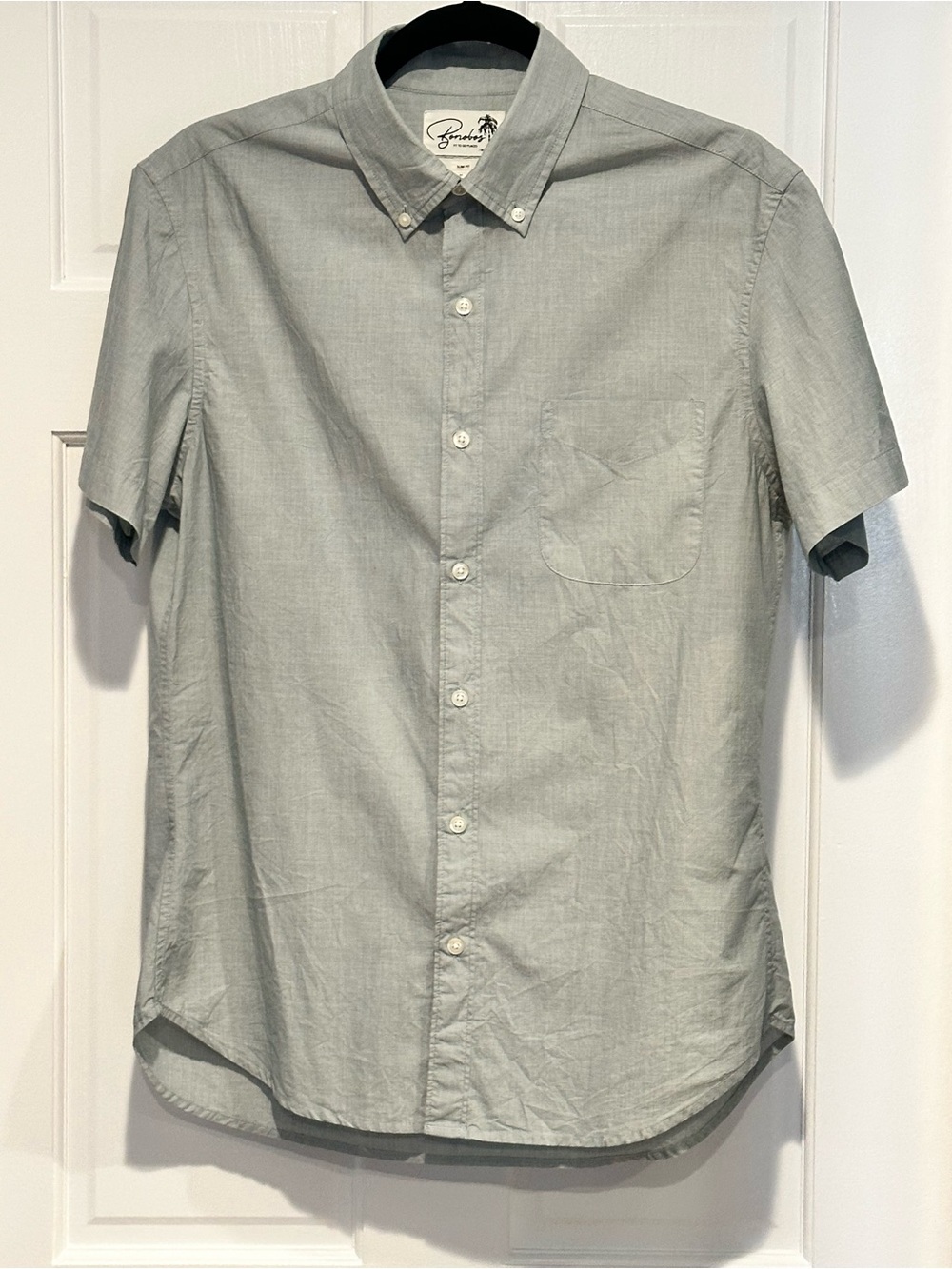 Bonobos Riviera Short Sleeve Shirt Slim Fit Palm Green Size Medium NEW W/O TAGS